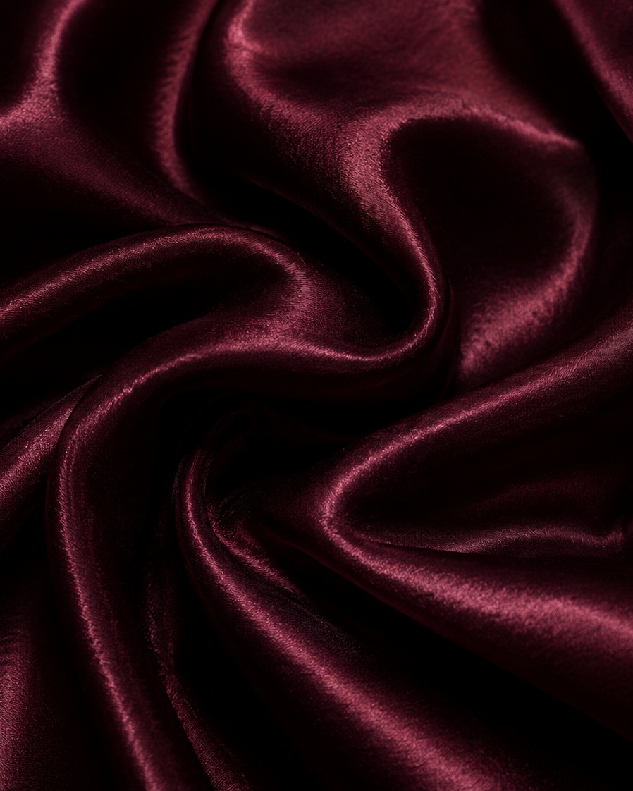Close-up of burgundy silk-blend satin